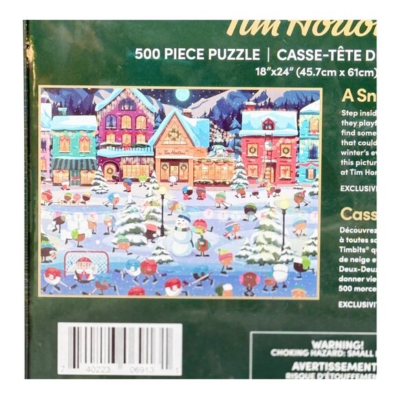 Tim Hortons A Snowy Timbits Night 500 Piece Jigsaw Puzzle 18 x 24 New Sealed - Picture 4 of 9